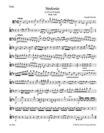 J. Haydn: Sinfonie in D Hob. I:96, Sinfo (Vla)