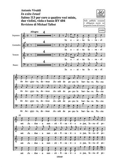 A. Vivaldi: In Exitu Israel. Salmo 113 Rv 604 (Pa+St)