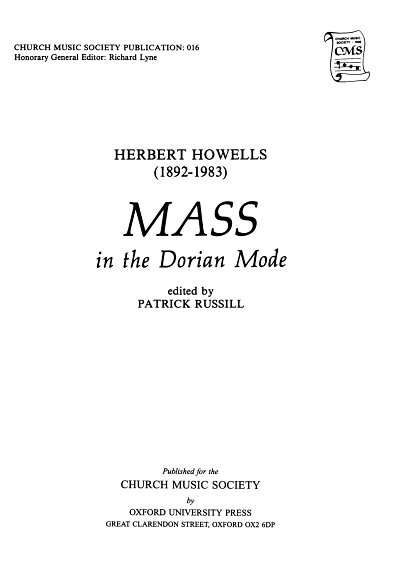 H. Howells: Mass in the Dorian Mode, Ch (Chpa)
