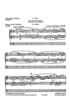 L. Berkeley: Fantasia For Organ Op.92