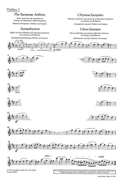 L. v. Beethoven: Europahymne , Sinfo (Vl1)