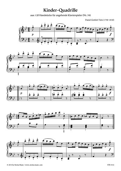 DL: D.G. Tuerk: Kinder-Quadrille, Klavier