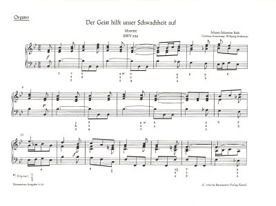 J.S. Bach: Der Geist hilft unser Schwachhei, Gch8OrchBc (Bc)