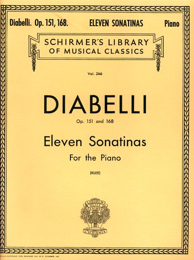 A. Diabelli: 11 Sonatinas, Op. 151 and 168, Klav
