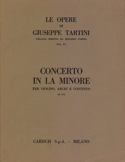 G. Tartini: Tartini Volume 15: Concerto in A Minor D (Part.)