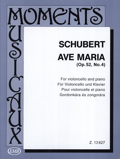 F. Schubert: Ave Maria op. 52 No. 4, VcKlav (KlavpaSt)