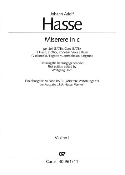J.A. Hasse: Miserere in c