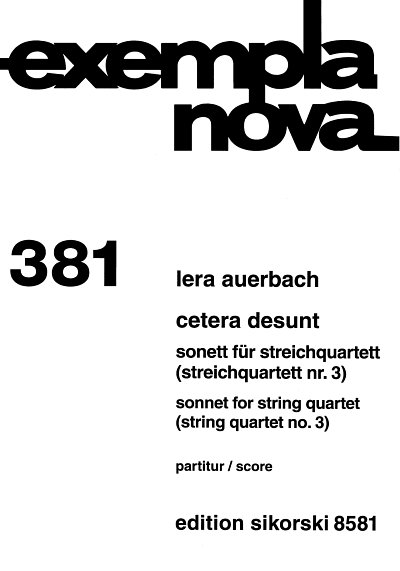 L. Auerbach: Cetera Desunt - Sonett Exempla Nova 381