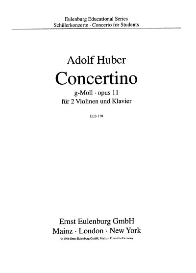 Huber Adolf: Konzert  g-Moll op. 11