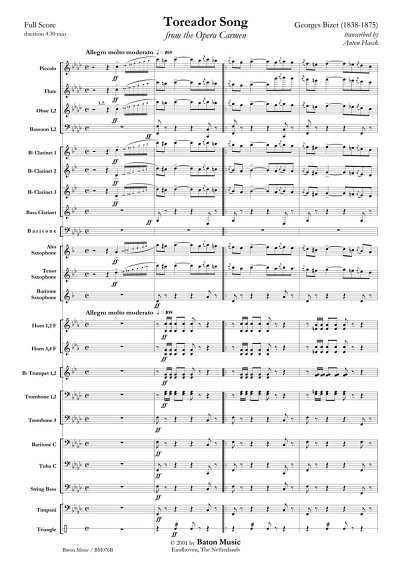 G. Bizet: Toreador Song, Blaso (Pa+St)