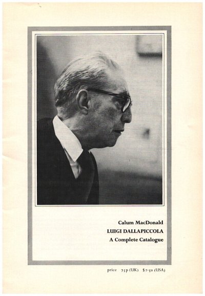 L. Dallapiccola: Dallapiccola Catalogue (Bu)