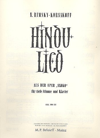 N. Rimski-Korsakow: Hindu-Lied  E-Dur (1896)