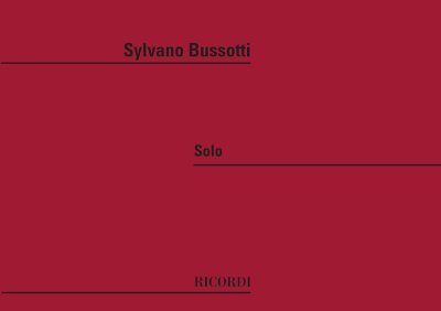 S. Bussotti: Solo, Klav