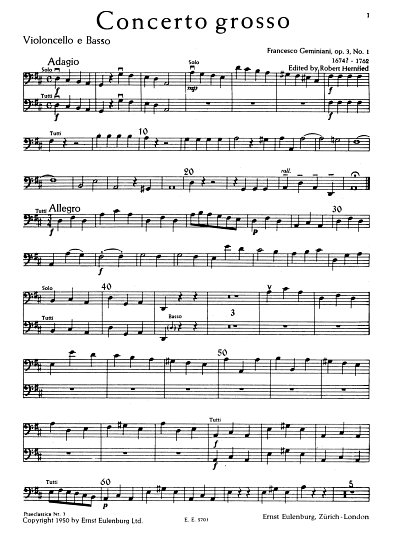 F.S. Geminiani: Concerto Grosso D-Dur Op 3/1 Praeclassica