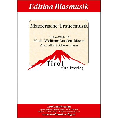 W.A. Mozart: Maurerische Trauermusik KV 477, Blaso (Pa+St)