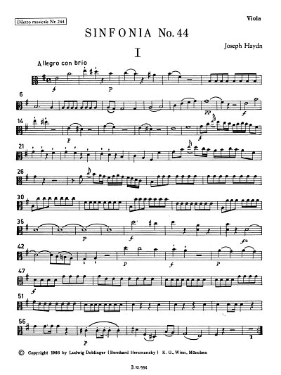 J. Haydn: Sinfonia No. 44 e-Moll Hob. I:44, Sinfo (Vla)