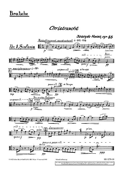 H. Joseph: Christnacht op. 85  (Vla)