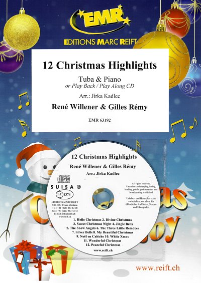 R. Willener: 12 Christmas Highlights, TbKlav (+CD)
