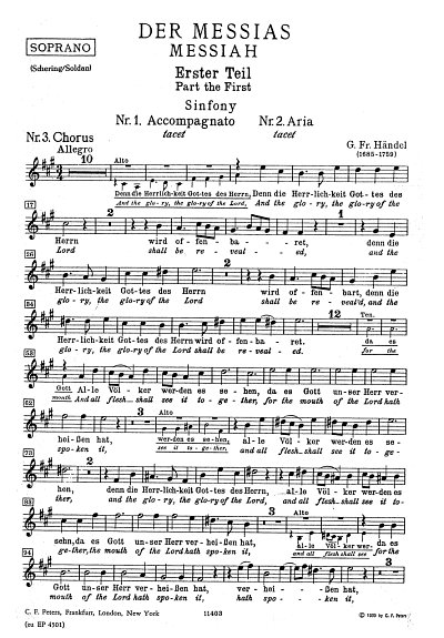 G.F. Händel: Der Messias, 4GesGchOrcBc (Chsop)