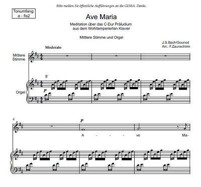 DL: C. Gounod: Ave Maria, GesM (Par2St)
