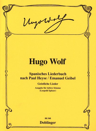 H. Wolf: Spanisches Liederbuch - tiefe Stimme, GesTiKlav