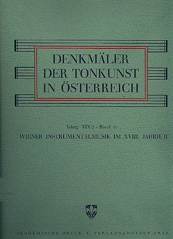 Wiener Instrumentalmusik 2 Vor Und Um 1750 Denkmaeler Der To