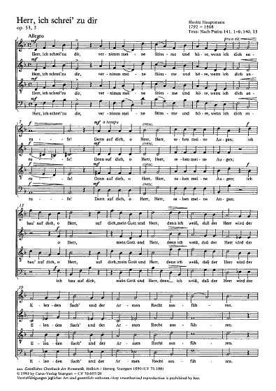 M. Hauptmann: Herr, ich schrei' zu dir d-Moll op. 53, 3 (1865)