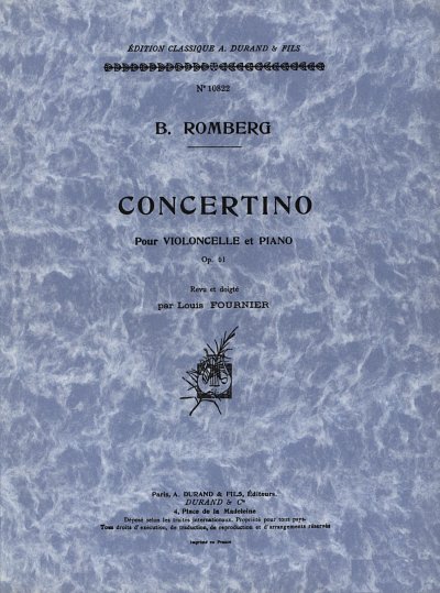 B. Romberg: Concertino Op 51 Vlc-Piano  (Part.)