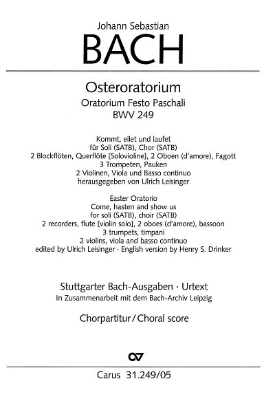 J.S. Bach: Osteroratorium D-Dur BWV 249, 4GesGchOrch (Chpa)