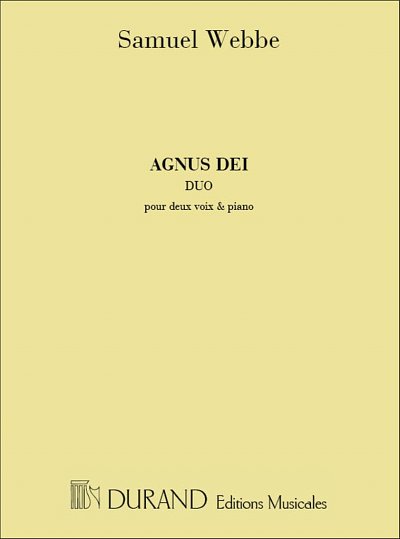 S. Webbe: Agnus Dei Duo Cht-Piano