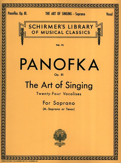 H. Panofka: Art of Singing (24 Vocalises), Op.81 (Bu)