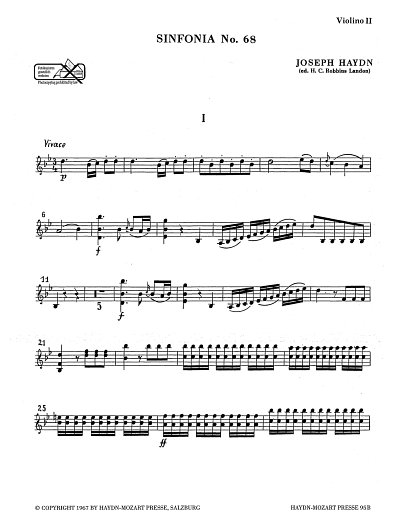 J. Haydn: Sinfonia Nr. 68 Hob. I:68, Sinfo (Vl2)