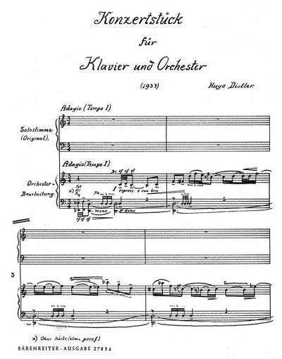 H. Distler: Konzertstück für Klavier und Orchester op. post. (1937)