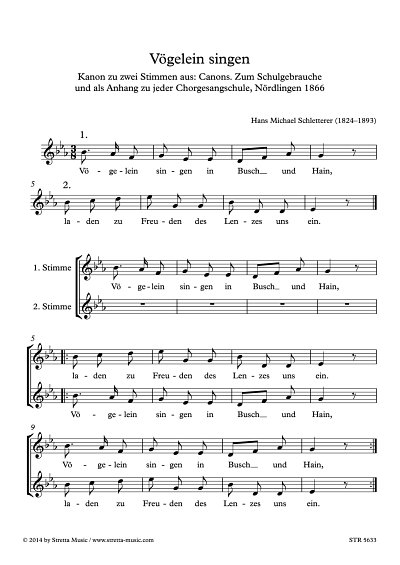 DL: H.M. Schletterer: Voegelein singen