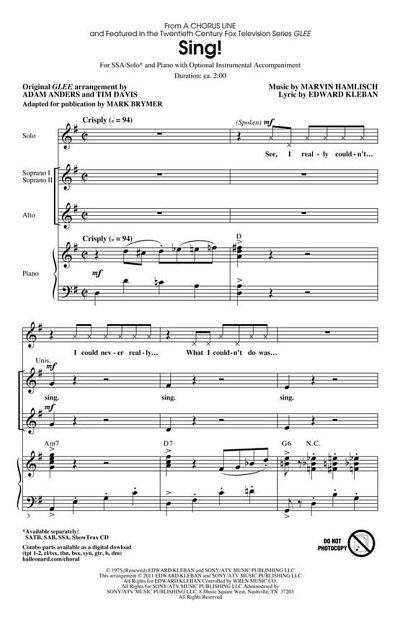 M. Hamlisch: Sing!, FchKlav (Chpa)