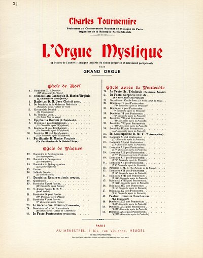 C. Tournemire: L'Orgue Mystique 31
