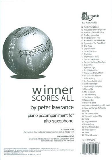 P. Lawrance: Winner Scores All For Sax Alto, Sax