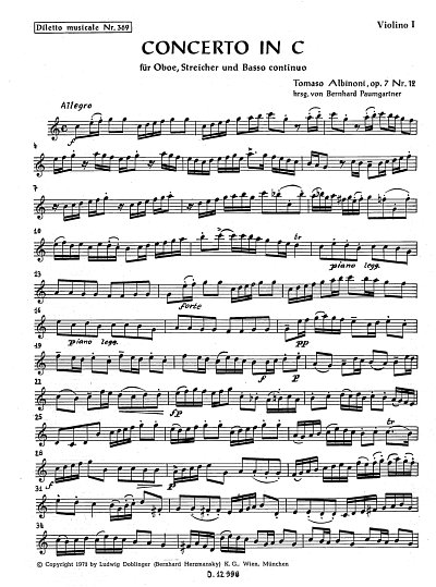 AQ: T. Albinoni: Concerto in C op. 7/12, ObStrBc (V (B-Ware)