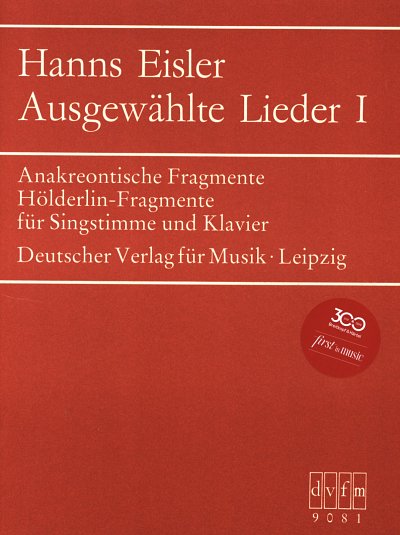 H. Eisler: Ausgewählte Lieder 1, GesKlav