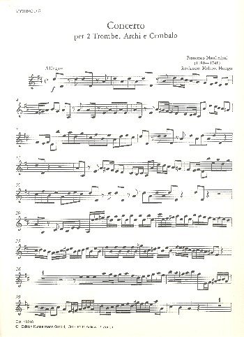F. Manfredini: Concerto con una o due , 1-2TrpStroBc (Vl1,2)