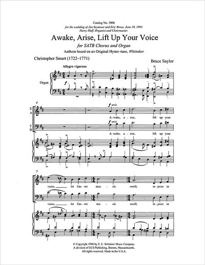 B. Saylor: Awake, Arise, Lift Up Your Voice