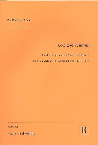 W. Prokop: Lob des Weines, GesBrKlav (Part.)
