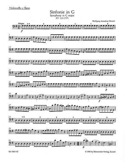 W.A. Mozart: Sinfonie Nr. 12 G-Dur KV 110 (75b, Sinfo (VcKb)