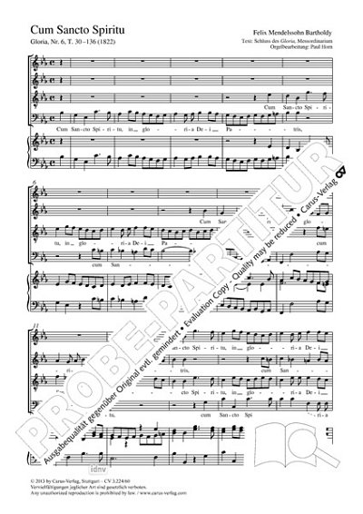 DL: F. Mendelssohn Barth: Cum Sancto Spiritu Es-, GchOrg (Pa