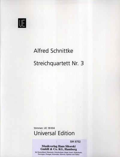 A. Schnittke: Streichquartett Nr. 3, 4Str (OStsatz)