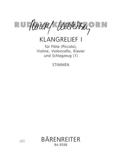 R. Kelterborn: Klangrelief I für Flöte (Piccolo), V (Stsatz)