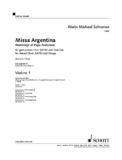 A.M. Schronen: Missa Argentina, Gch4Stro (Vl1)