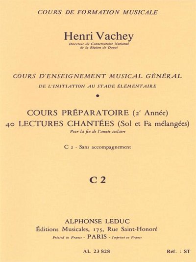 H. Vachey: 40 Exercises With Treble And Bass Clefs Mi, Instr