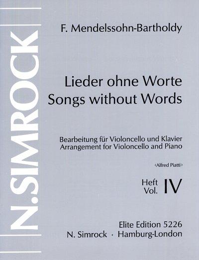 F. Mendelssohn Barth: Lieder ohne Worte op. 85/102 B, VcKlav