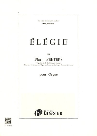 F. Peeters: Elégie Op.38, Org